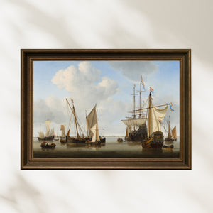 Willem van de Velde the Younger - Açık Denizde Gemiler poster