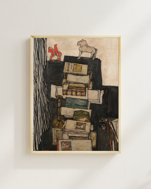 Egon Schiele - Still Life with Books