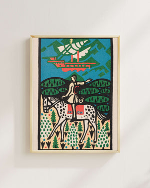 Atlı ve Yelkenli Gemi Fine Art Baskı