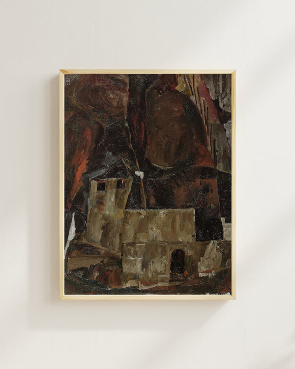 Egon Schiele - Houses and Wall in a Hilly Landscape