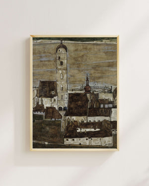 Egon Schiele - Tuna Nehri Üzerindeki Stein II Fine Art Baskı