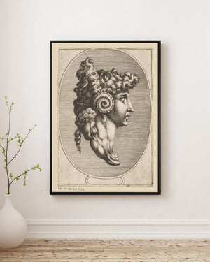 Anonim - Üç Yüz ve Bir Koç Başı Kompozisyonu Fine Art Baskı
