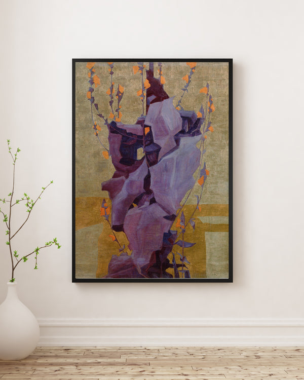 Egon Schiele - Stylized Flowers Before a Decorative Background