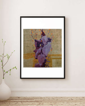 Egon Schiele - Dekoratif Fon Önünde Stilize Çiçekler Fine Art Baskı