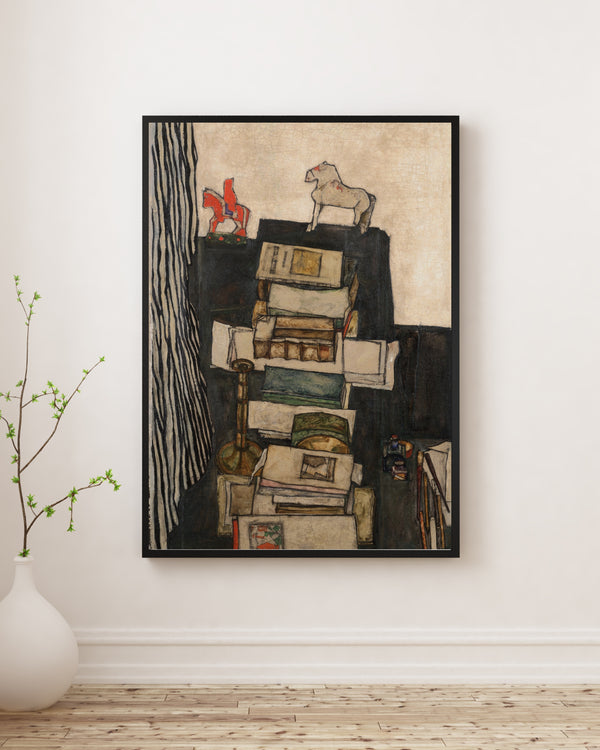 Egon Schiele - Still Life with Books