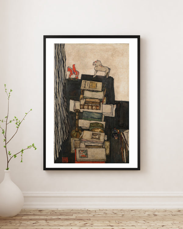Egon Schiele - Still Life with Books