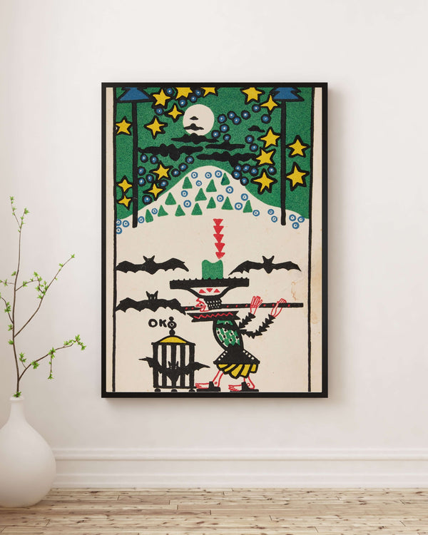 Flütçü ve Yarasalar Fine Art Baskı