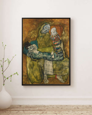 Egon Schiele - İki Çocuklu Anne II Fine Art Baskı