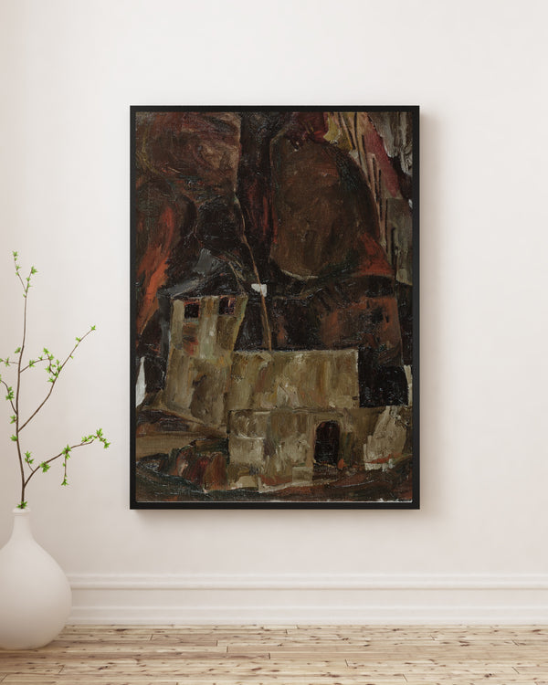 Egon Schiele - Houses and Wall in a Hilly Landscape