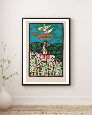 Atlı ve Yelkenli Gemi Fine Art Baskı