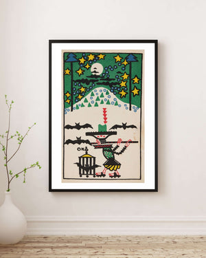 Flütçü ve Yarasalar Fine Art Baskı