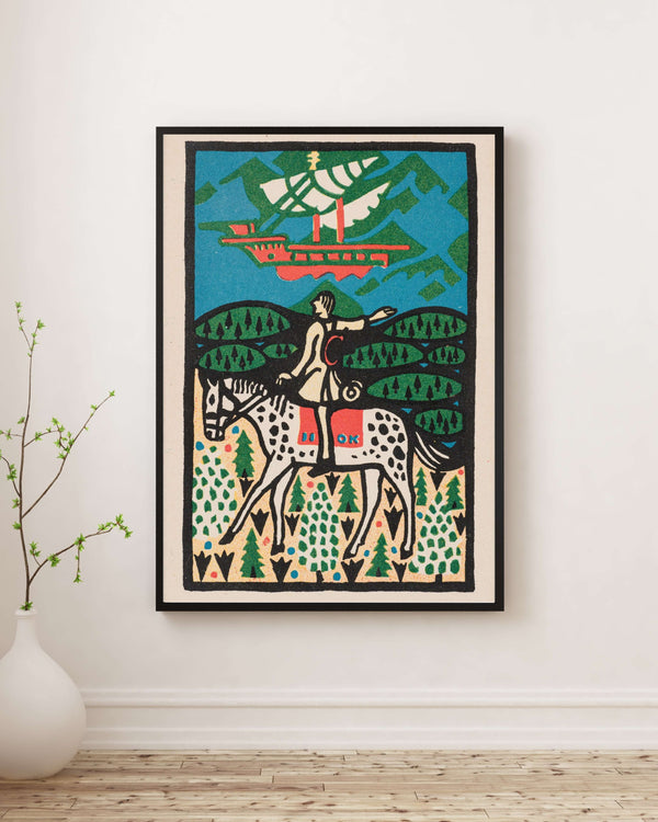 Atlı ve Yelkenli Gemi Fine Art Baskı