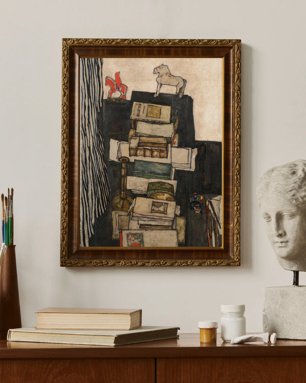 Egon Schiele - Still Life with Books
