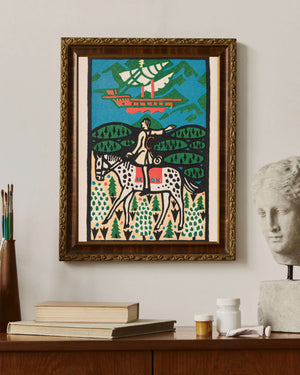 Atlı ve Yelkenli Gemi Fine Art Baskı