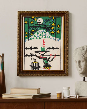 Flütçü ve Yarasalar Fine Art Baskı