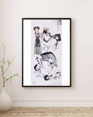 Geyikler ve Dostluk fine art baskı