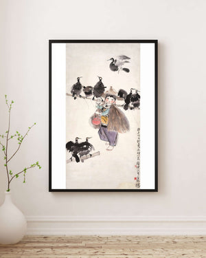 Balıkçı Köyünden Kız fine art baskı