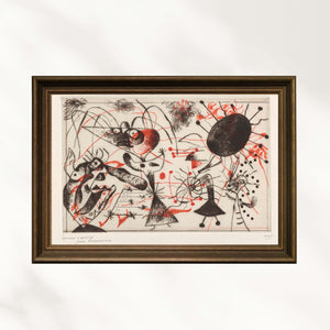 Joan Miró - Siyah ve Kırmızı Fine Art Baskı