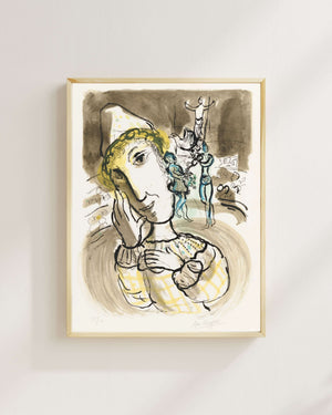 Marc Chagall - Sarı Palyaçolu Sirk Fine Art Baskı