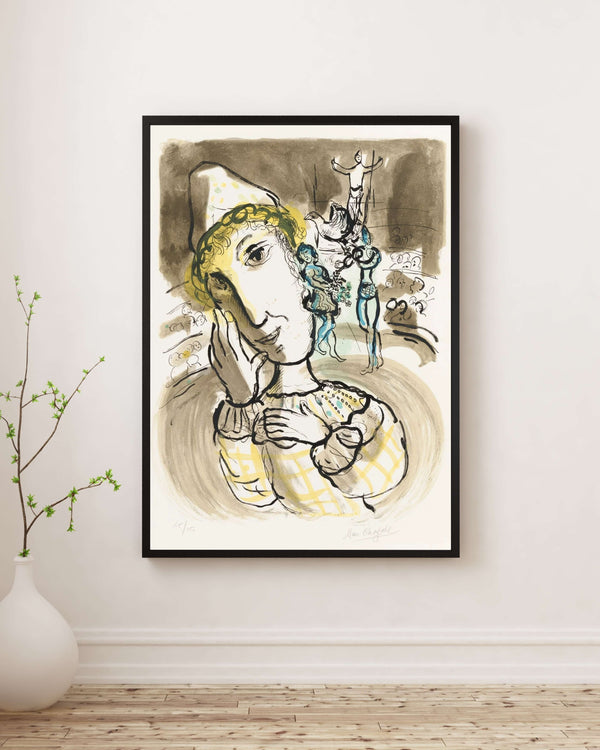 Marc Chagall - Sarı Palyaçolu Sirk Fine Art Baskı