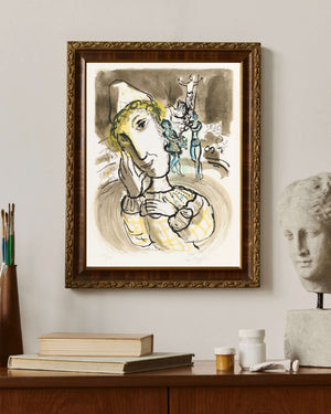 Marc Chagall - Sarı Palyaçolu Sirk Fine Art Baskı