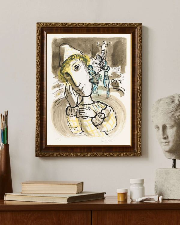 Marc Chagall - Sarı Palyaçolu Sirk Fine Art Baskı
